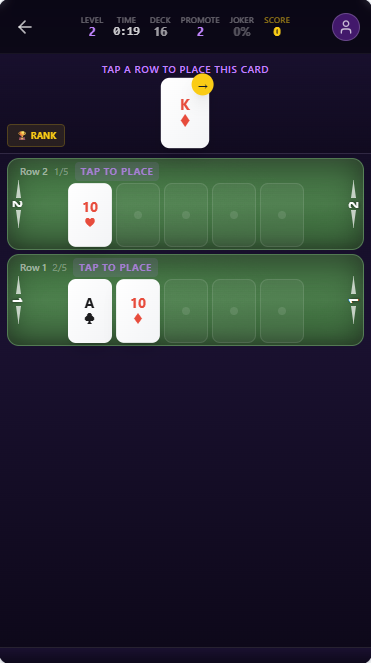 Poker Ladder hand building