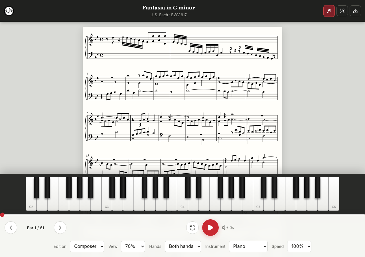 Practise with the player